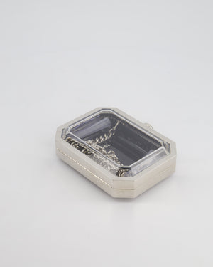 *Limited Edition* Chanel Silver, Black Minaudiere Plexiglass Clutch Bag