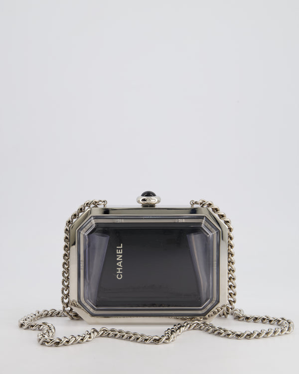 *Limited Edition* Chanel Silver, Black Minaudiere Plexiglass Clutch Bag