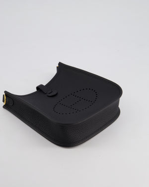 Hermès Mini Evelyne 16 Bag in Noir Clemence Leather with Gold Hardware
