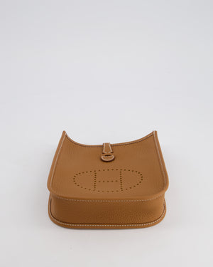 Hermès Mini Evelyne 16 Bag in Gold Clemence Leather with Gold Hardware