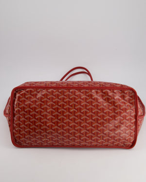 Goyard Anjou GM in Burgundy Goyardine & Calfskin Leather Reversible Shoulder Tote Bag