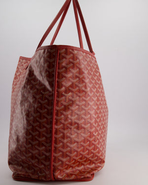 Goyard Anjou GM in Burgundy Goyardine & Calfskin Leather Reversible Shoulder Tote Bag