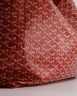 Goyard Anjou GM in Burgundy Goyardine & Calfskin Leather Reversible Shoulder Tote Bag