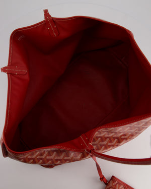 Goyard Anjou GM in Burgundy Goyardine & Calfskin Leather Reversible Shoulder Tote Bag