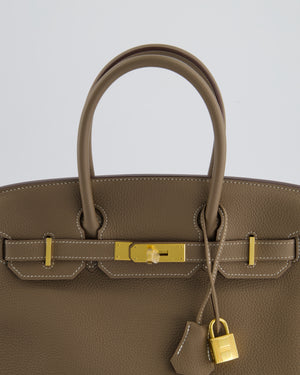 *HOT* Hermès Birkin 30cm in Etoupe Togo Leather with Gold Hardware