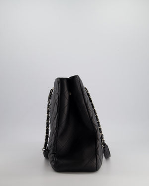 Chanel Black Shopper Tote Bag in Lambskin Leather with Silver Hardware
