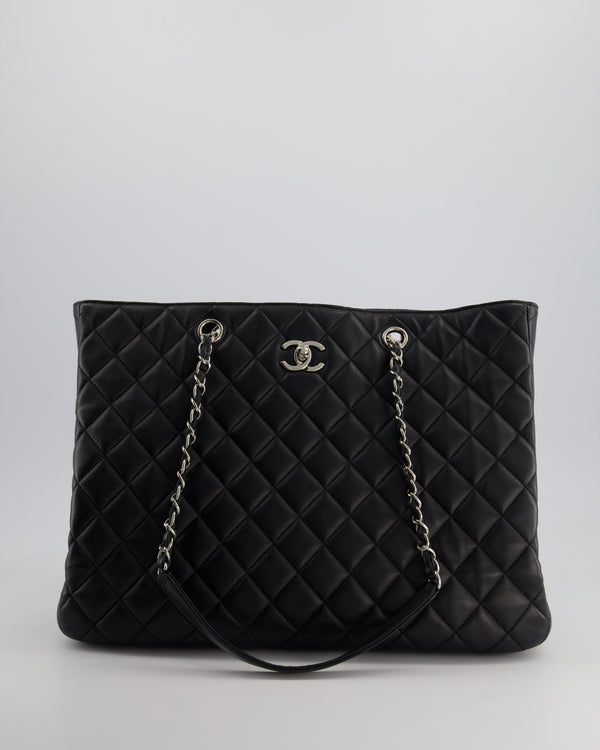 Chanel Black Shopper Tote Bag in Lambskin Leather with Silver Hardware