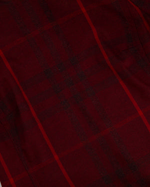 Burberry Brit Burgundy Plaid Mini T-Shirt Dress With Pocket Detail Size UK 14