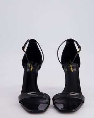 Saint Laurent Patent Black High Heel Simple Strap Size EU 40