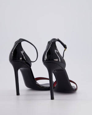 Saint Laurent Patent Black High Heel Simple Strap Size EU 40