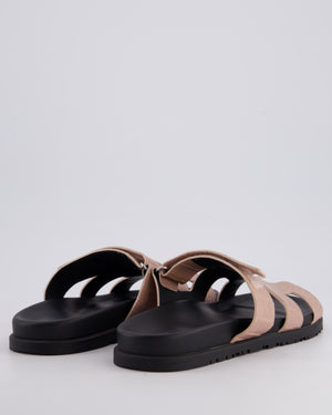 Hermès Rose Porecelaine Crocodile Leather Chypre Sandals Size EU 41