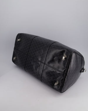 Goyard Black Travel 55 Tote Bag in Coated Monogram Canvas with Silver Hardware