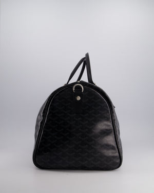 Goyard Black Travel 55 Tote Bag in Coated Monogram Canvas with Silver Hardware