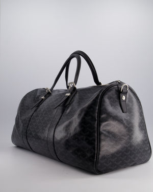 Goyard Black Travel 55 Tote Bag in Coated Monogram Canvas with Silver Hardware