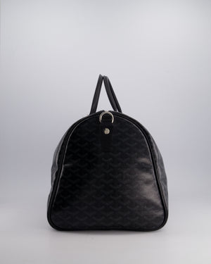 Goyard Black Travel 55 Tote Bag in Coated Monogram Canvas with Silver Hardware