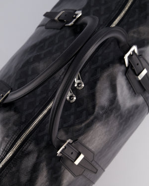Goyard Black Travel 55 Tote Bag in Coated Monogram Canvas with Silver Hardware