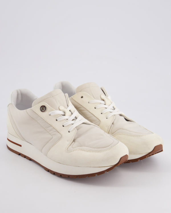 Loro Piana Cream My Wind Sneaker in Suede and Nylon Size 37.5
