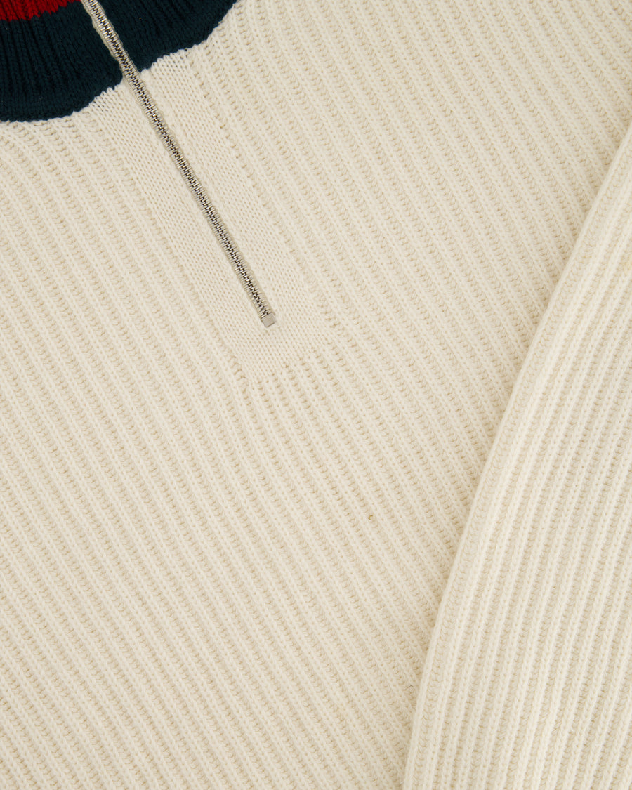 Gucci Beige Menswear Ribbed Long Sleeve Jumper with Zip Detail UK XL (EU 52)