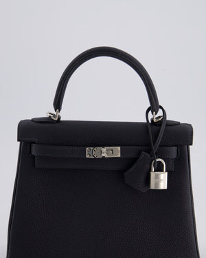 *HOLY GRAIL* Hermès Kelly 25cm Retourne Bag in Caban Togo Leather and Palladium Hardware