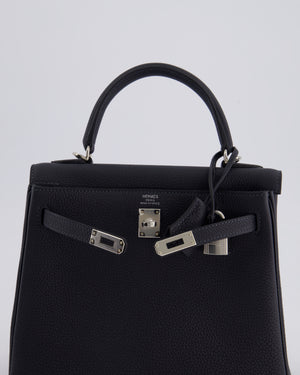 *HOLY GRAIL* Hermès Kelly 25cm Retourne Bag in Caban Togo Leather and Palladium Hardware