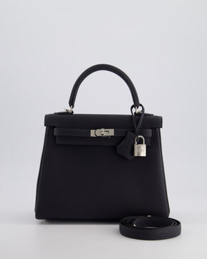 *HOLY GRAIL* Hermès Kelly 25cm Retourne Bag in Caban Togo Leather and Palladium Hardware