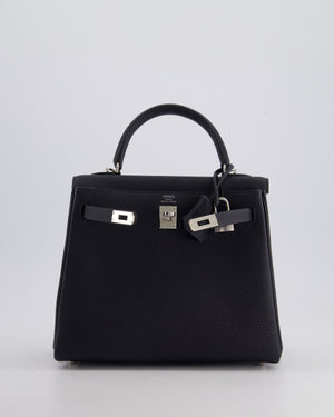 *HOLY GRAIL* Hermès Kelly 25cm Retourne Bag in Caban Togo Leather and Palladium Hardware