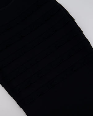 Christian Dior Black Sleeveless Knitted Midi Dress with Frill Detail FR 34 (UK 6)