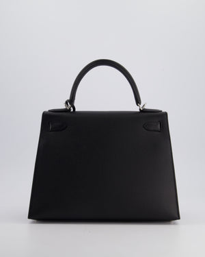 *HOT* Hermès Kelly Sellier 28cm Bag in Noir Epsom Leather with Palladium Hardware