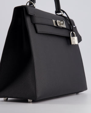 *HOT* Hermès Kelly Sellier 28cm Bag in Noir Epsom Leather with Palladium Hardware