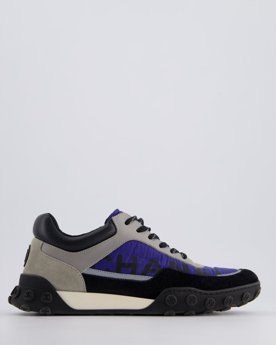 Chanel Black and Blue Nylon Trainers Size EU 38