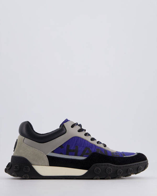 Chanel Black and Blue Nylon Trainers Size EU 38