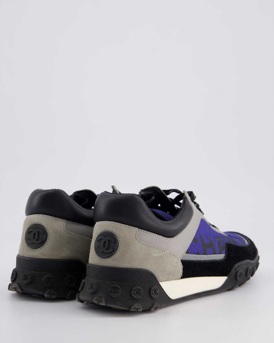 Chanel Black and Blue Nylon Trainers Size EU 38