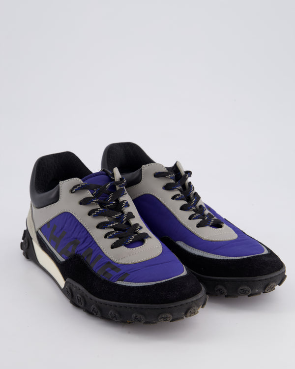 Chanel Black and Blue Nylon Trainers Size EU 38
