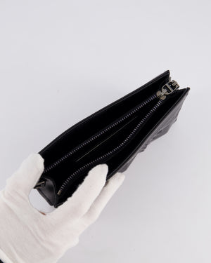 Christian Dior Macrocannage Diamond Caro Zipped Pouch Bag with Gunmetal Hardware