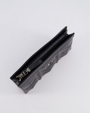 Christian Dior Macrocannage Diamond Caro Zipped Pouch Bag with Gunmetal Hardware