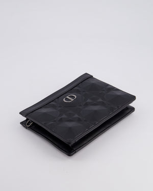 Christian Dior Macrocannage Diamond Caro Zipped Pouch Bag with Gunmetal Hardware