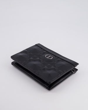 Christian Dior Macrocannage Diamond Caro Zipped Pouch Bag with Gunmetal Hardware