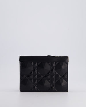 Christian Dior Macrocannage Diamond Caro Zipped Pouch Bag with Gunmetal Hardware