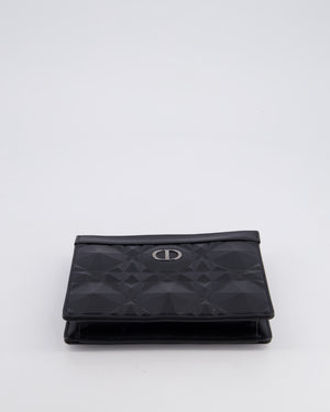 Christian Dior Macrocannage Diamond Caro Zipped Pouch Bag with Gunmetal Hardware