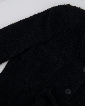 Chanel 05/A Black Tweed Jacket with CC Logo Buttons Detail Size FR 36 (UK 8)