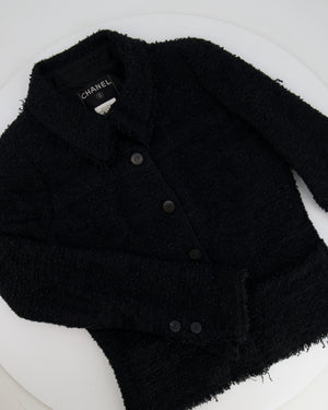 Chanel 05/A Black Tweed Jacket with CC Logo Buttons Detail Size FR 36 (UK 8)
