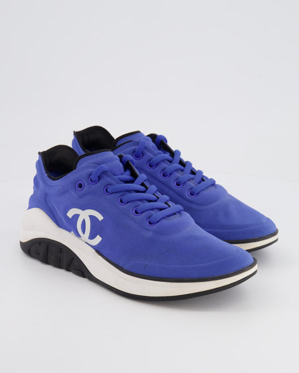 *FIRE PRICE* Chanel Blue and White Trainers with CC Logo Size EU 38.5