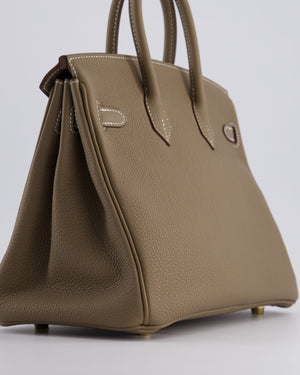 *HOT* Hermès Birkin Retourne 25cm Bag in Etoupe Togo Leather with Gold Hardware