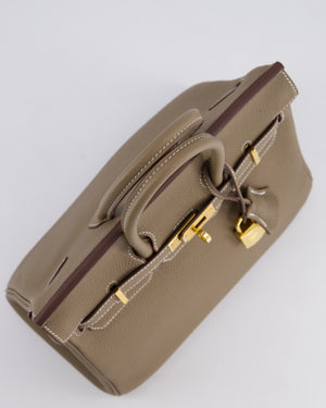 *HOT* Hermès Birkin Retourne 25cm Bag in Etoupe Togo Leather with Gold Hardware