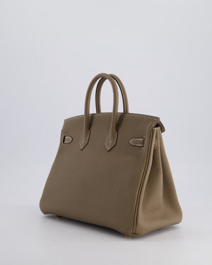 *HOT* Hermès Birkin Retourne 25cm Bag in Etoupe Togo Leather with Gold Hardware