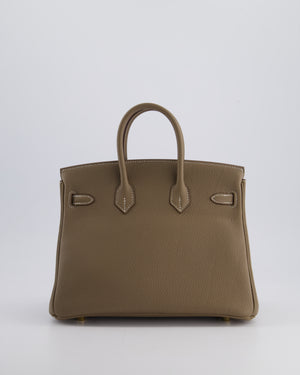 *HOT* Hermès Birkin Retourne 25cm Bag in Etoupe Togo Leather with Gold Hardware