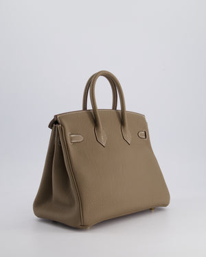 *HOT* Hermès Birkin Retourne 25cm Bag in Etoupe Togo Leather with Gold Hardware