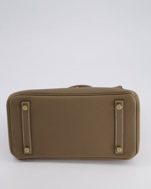 *HOT* Hermès Birkin Retourne 25cm Bag in Etoupe Togo Leather with Gold Hardware