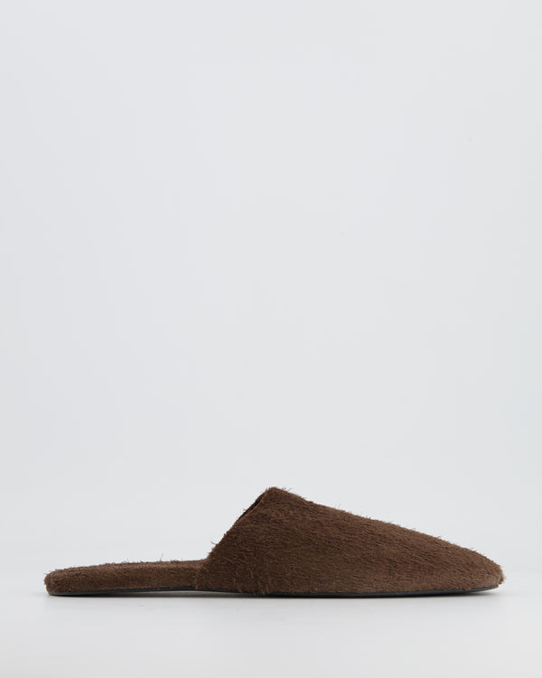 Miu Miu Brown Suede Slippers with Logo Detail Size EU 36 RRP £750