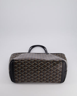 Goyard Black PM Artois Tote Bag in Goyardine Canvas with Silver Zip Detail